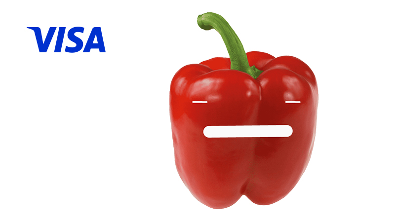 Red pepper and Visa logo